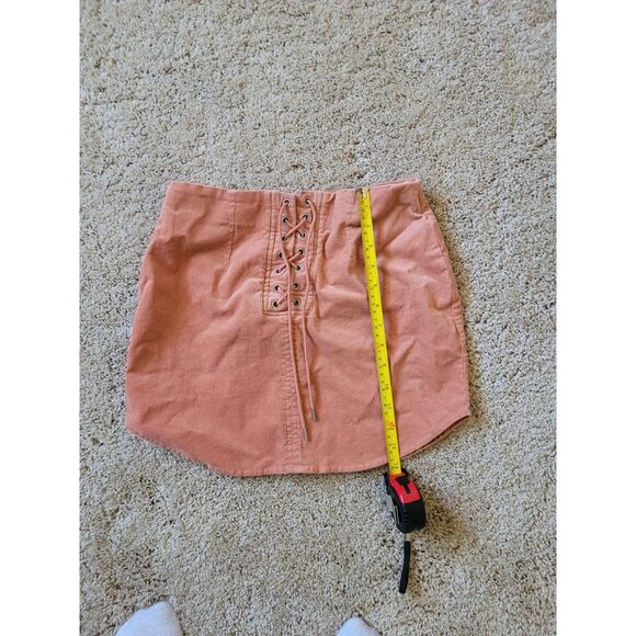 Forever‎ 21 Peach Y2K Lacey Mini Skirt Size S Juniors Bratz Grunge - Picture 4 of 5